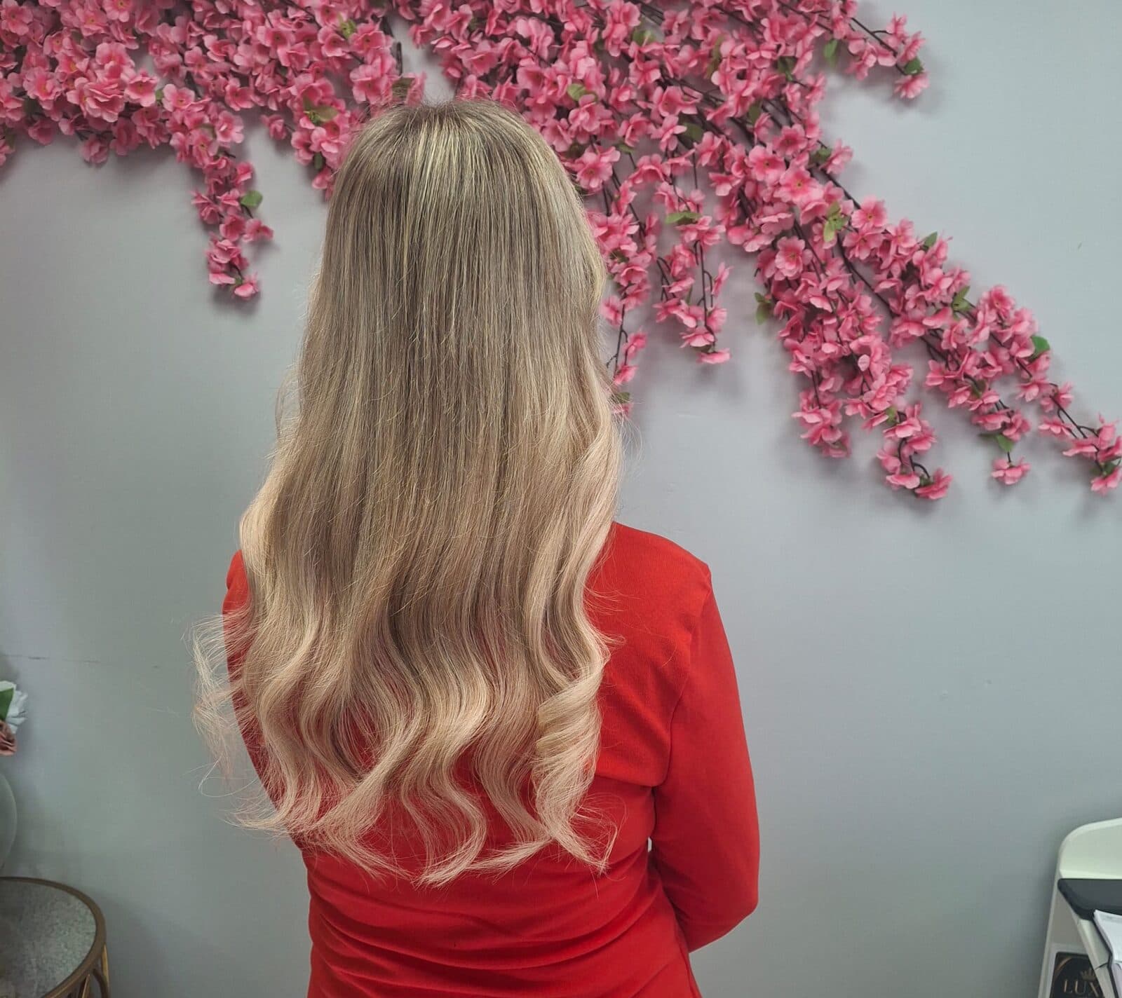 Blonde balayage with soft waves by Luxe Hair Midleton